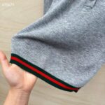 Gucci Women GG Extra Fine Rib Cashmere Knit Top Grey Silk Polo Neck – Image 9