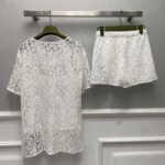 Gucci Women GG Floral Lace Short White Elastic Waist Two Pockets Mini - Image 4