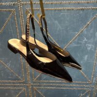 Gucci Women GG Gucci Signoria Ballet Flat Black Patent Leather Pointed Toe (6)