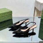 Gucci Women GG Gucci Signoria Slingback Pump Black Patent Leather Low Heel - Bild 8