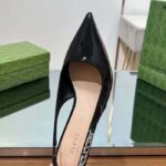 Gucci Women GG Gucci Signoria Slingback Pump Black Patent Leather Low Heel - Bild 9