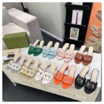 Gucci Women GG Interlocking G Slide Sandal Brown Leather Mid-Heel – Image 11