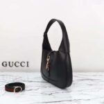 Gucci Women GG Jackie Small Shoulder Bag Black Leather Hook Closure – Bild 5