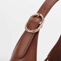 Gucci Women GG Jackie Small Shoulder Bag Brown Soft Leather Hook Closure (10)