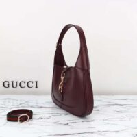 Gucci Women GG Jackie Small Shoulder Bag Rosso Ancora Leather Hook Closure (10)