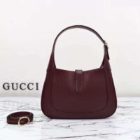 Gucci Women GG Jackie Small Shoulder Bag Rosso Ancora Leather Hook Closure (10)