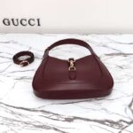 Gucci Women GG Jackie Small Shoulder Bag Rosso Ancora Leather Hook Closure - Image 4
