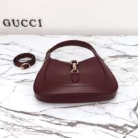 Gucci Women GG Jackie Small Shoulder Bag Rosso Ancora Leather Hook Closure (10)