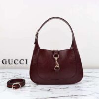 Gucci Women GG Jackie Small Shoulder Bag Rosso Ancora Red Patent Leather (7)