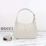 Gucci Women GG Jackie Small Shoulder Bag White Leather Hook Closure - Imagen 5