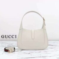 Gucci Women GG Jackie Small Shoulder Bag White Leather Hook Closure (8)