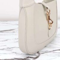 Gucci Women GG Jackie Small Shoulder Bag White Leather Hook Closure (8)