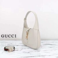 Gucci Women GG Jackie Small Shoulder Bag White Leather Hook Closure (8)