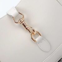 Gucci Women GG Jackie Small Shoulder Bag White Leather Hook Closure (8)