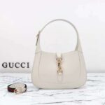 Gucci Women GG Jackie Small Shoulder Bag White Leather Hook Closure - Imagen 2