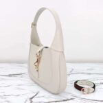Gucci Women GG Jackie Small Shoulder Bag White Leather Hook Closure - Imagen 3