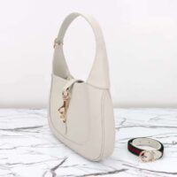 Gucci Women GG Jackie Small Shoulder Bag White Leather Hook Closure (8)