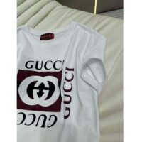 Gucci Women GG Jersey T-Shirt Print White Lightweight Cotton Crewneck Short Sleeves (5)