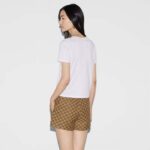 Gucci Women GG Jersey T-Shirt Print White Lightweight Cotton Crewneck Short Sleeves - Image 9
