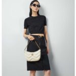Gucci Women GG Marmont Small Shoulder White Matelassé Chevron Leather Double G - Image 11