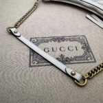 Gucci Women GG Marmont Small Shoulder White Matelassé Chevron Leather Double G - Image 10