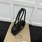 Gucci Women GG Marmont Small Top Handle Bag Black Matelassé Leather Chevron - Image 4