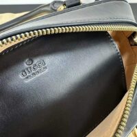 Gucci Women GG Marmont Small Top Handle Bag Black Matelassé Leather Chevron (6)