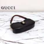 Gucci Women GG Moon Side Mini Shoulder Bag Black Leather Turn Lock - immagine 5