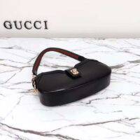 Gucci Women GG Moon Side Mini Shoulder Bag Black Leather Turn LockGucci Women GG Moon Side Mini Shoulder Bag Black Leather Turn Lock (5)