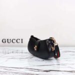 Gucci Women GG Moon Side Mini Shoulder Bag Black Leather Turn Lock - immagine 4
