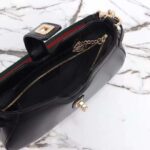 Gucci Women GG Moon Side Mini Shoulder Bag Black Leather Turn Lock - immagine 7