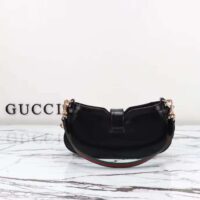 Gucci Women GG Moon Side Mini Shoulder Bag Black Leather Turn LockGucci Women GG Moon Side Mini Shoulder Bag Black Leather Turn Lock (5)