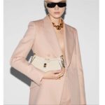 Gucci Women GG Moon Side Mini Shoulder Bag Ivory Leather Turn Lock - immagine 11