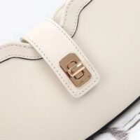 Gucci Women GG Moon Side Mini Shoulder Bag Ivory Leather Turn Lock (1)
