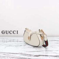 Gucci Women GG Moon Side Mini Shoulder Bag Ivory Leather Turn Lock (1)