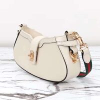 Gucci Women GG Moon Side Mini Shoulder Bag Ivory Leather Turn Lock (1)