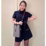 Gucci Women GG Original GG Medium Bucket Bag Beige Blue Canvas - Image 11