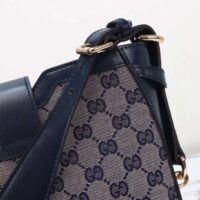 Gucci Women GG Original GG Medium Bucket Bag Beige Blue Canvas (2)