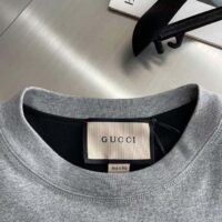 Gucci Women GG Reversible Cotton Jersey T-Shirt Grey Crewneck Short Sleeves (1)