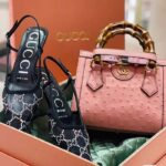 Gucci Women GG Slingback Ballet Flat Black Mesh GG Crystals Leather - Imagen 3