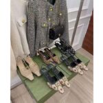 Gucci Women GG Slingback Ballet Flat Black Mesh GG Crystals Leather - Imagen 5