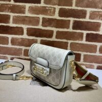 Gucci Women Gucci Horsebit 1955 GG Mini Bag Beige White GG Supreme Canvas (2)