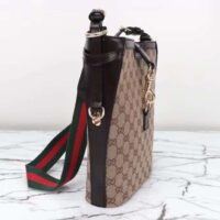 Gucci Women Medium Bucket Shoulder Bag Beige Ebony Original GG Canvas (5)
