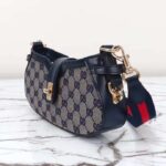 Gucci Women Moon Side Mini Shoulder Bag Beige Blue Original GG Canvas - Image 5