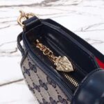 Gucci Women Moon Side Mini Shoulder Bag Beige Blue Original GG Canvas - Image 10