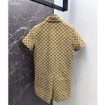 Gucci Women Original GG Canvas Jumpsuit Point Neck Short Sleeves Straight Fit - immagine 3