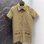 Gucci Women Original GG Canvas Jumpsuit Point Neck Short Sleeves Straight Fit - immagine 2