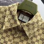 Gucci Women Original GG Canvas Jumpsuit Point Neck Short Sleeves Straight Fit - immagine 5