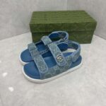 Gucci Women's Sandal Double G Blue GG Denim Rubber Flat – Image 5