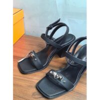 Hermes Women Ivresse 65 Sandal Black Leather 6.6 CM Heel (4)